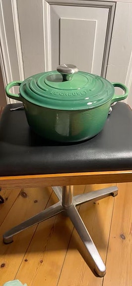 Le Creuset støbejernsgryde grøn