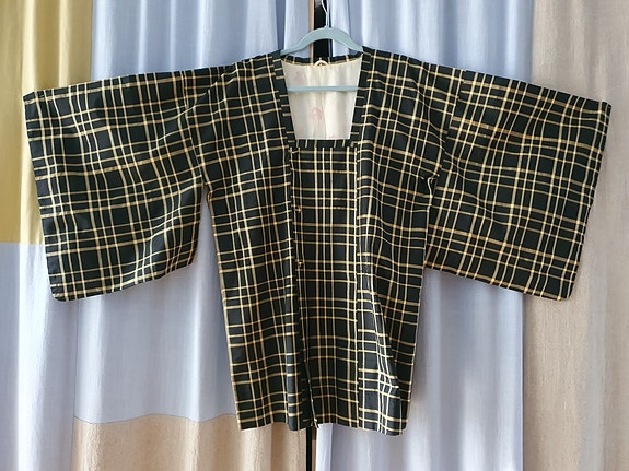 Original vintage Michiyuki kimono-jakke fra Japan – sortternet