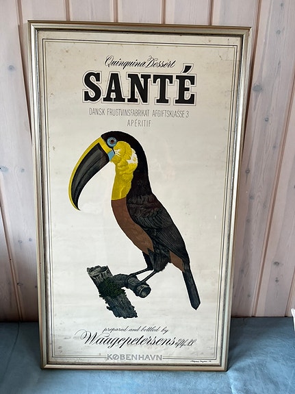 Santé plakat med tukanfugl i ramme