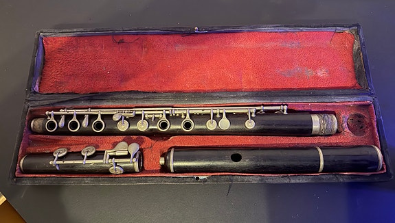 Tværfløjte med etui