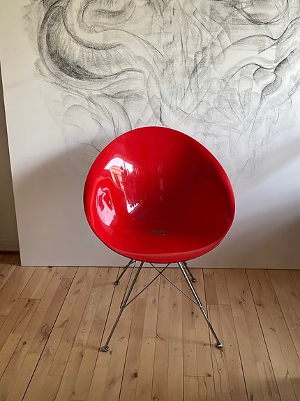 Rød stol, PHILIPPE STARCK Stol, „Eros“, Kartell