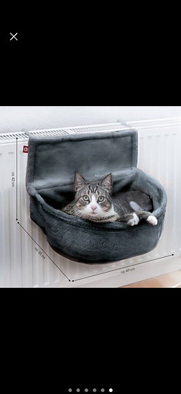 Katteseng til radiator, grå