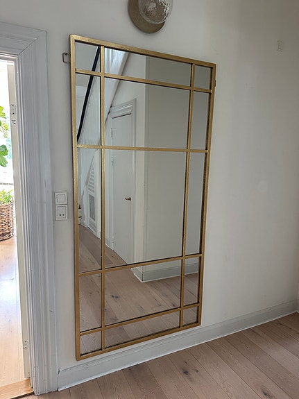 Originalt Nordal "Spirit" jernspejl – Guld finish (204 x 102 cm)