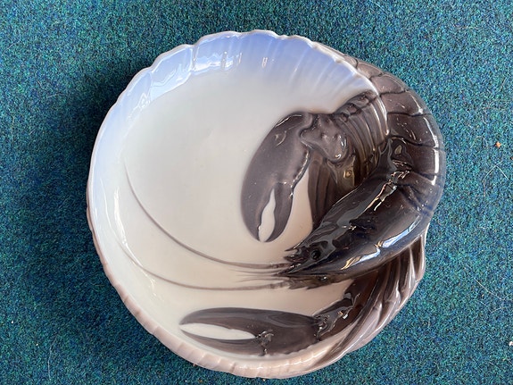 Stort kongelig porcelæn hummer askebæger