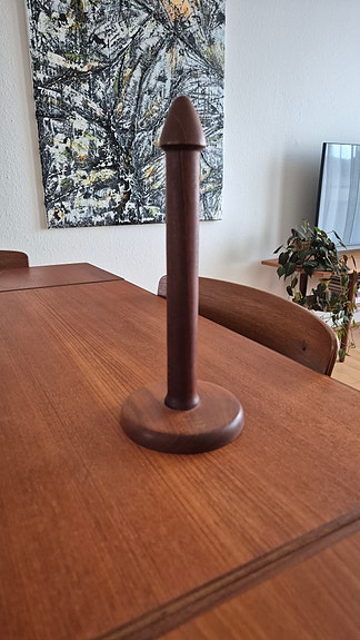 Retro køkkenrulleholder i massiv teak