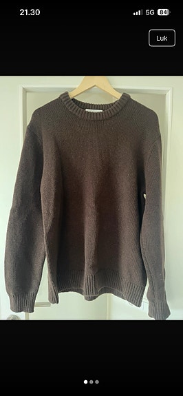 Selected sweater i uld str L brun