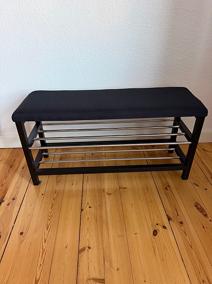 IKEA skobænk med hylde, sort