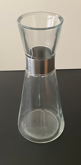 Rosendahl Glaskaraffel med stålkrave