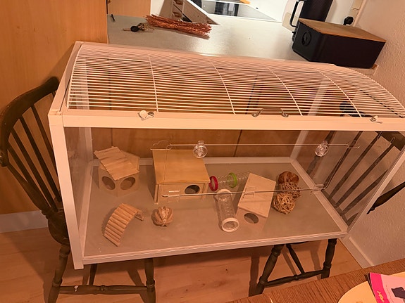 TIAKI hamsterbur, hvid, 96 × 47 × 62 cm
