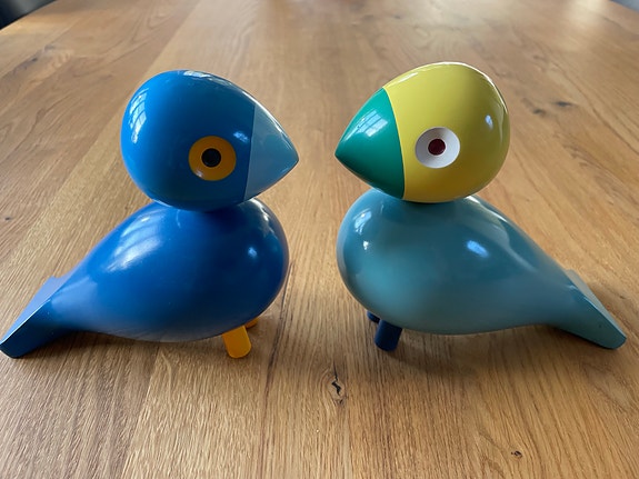 2 stk Kay Bojesen sangfugle i blå / grøn