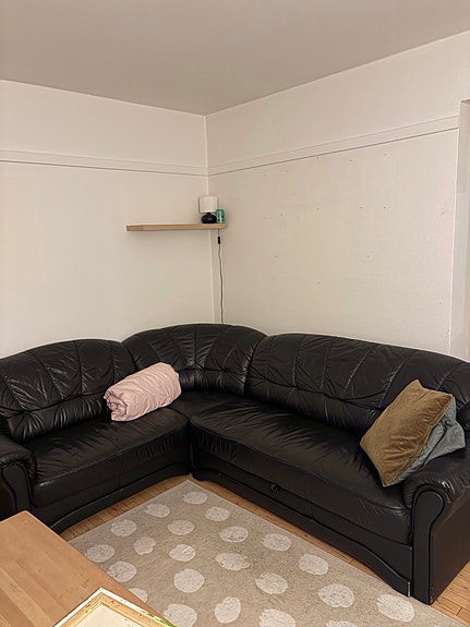 Sort læder sofa - Gives væk