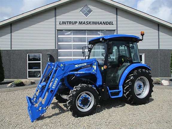 Solis 50 Fabriksny traktor med 2 års garanti, lukket kabine med klima anlæg, og fuldhydraulisk frontlæsser på