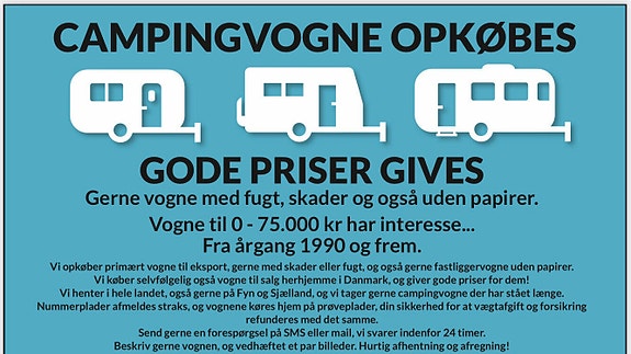 Alle campingvogne opkøbes